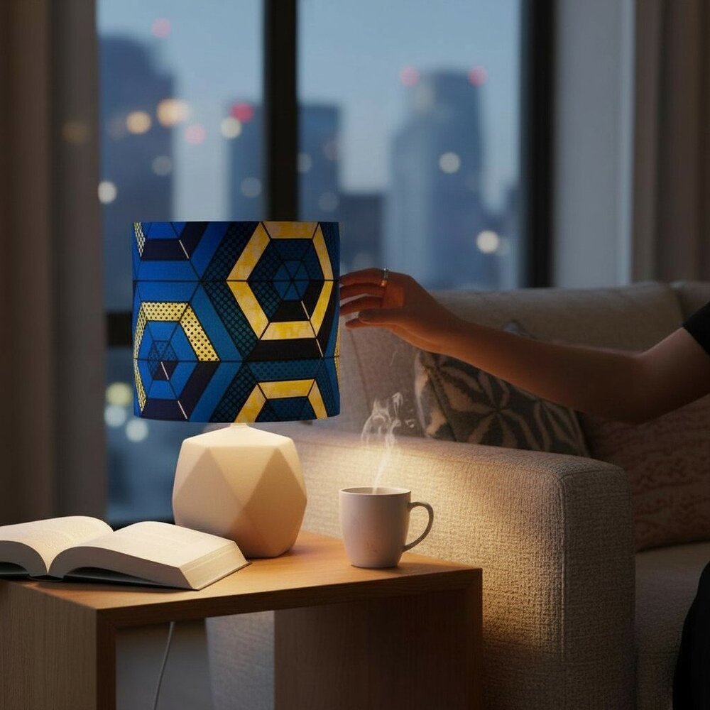 Ankara table lamp with cube base